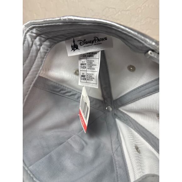 Mickey Mouse DIsneyland Silver Metallic Adjustable Unisex Baseball Cap Hat- NWT - Picture 5 of 5